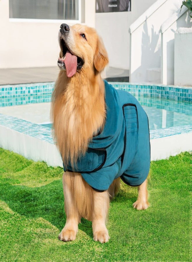 Avont Dog Bathrobe - Super Absorbent Pet Drying Towel Bath Robes After Bath Shower Swim Wet Walk for Puppies -Blue(XL) - Image 3